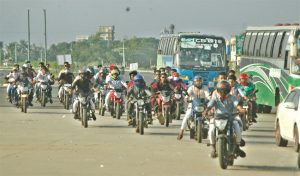 Reckless Motorcyclists in the City of Sylhet